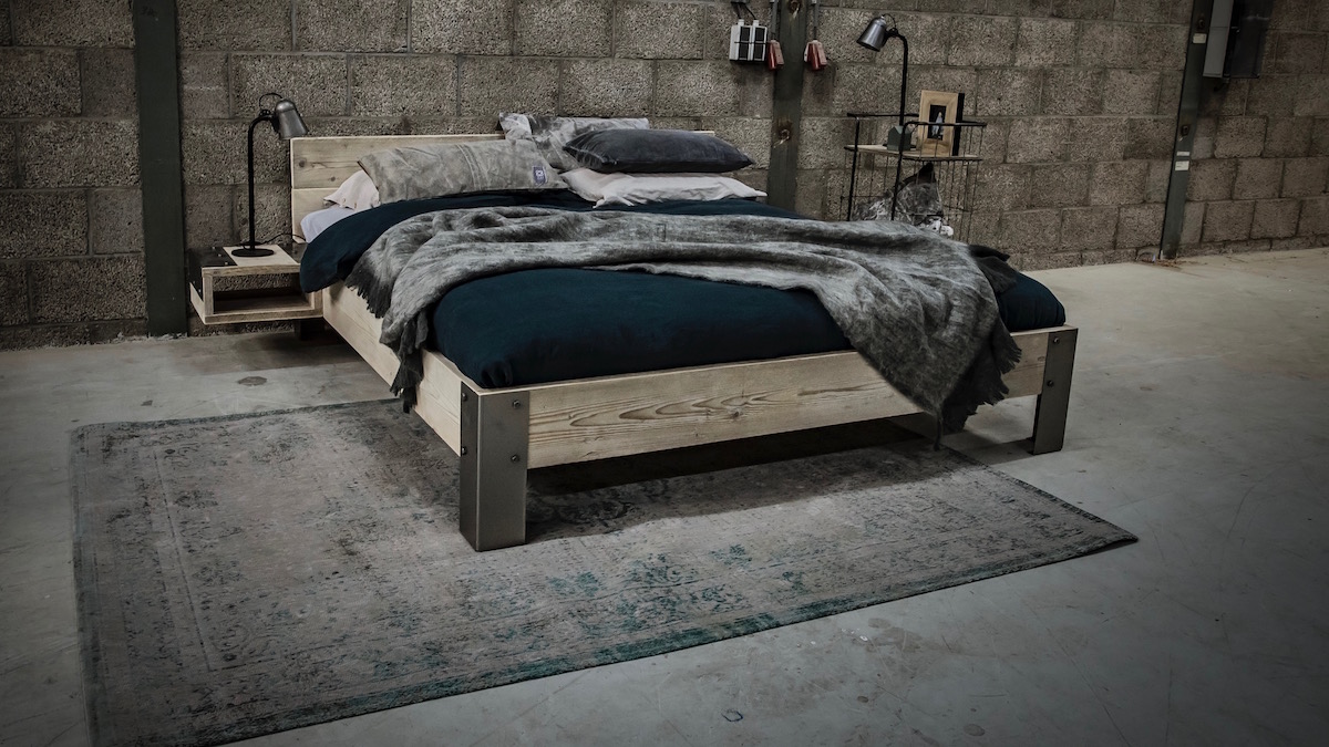 Steigerhouten bed Steigerhouten bed