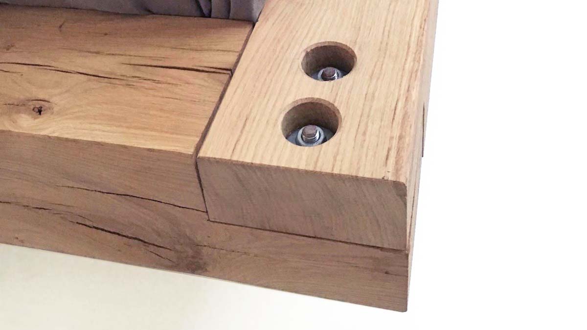 tweepersoonsbed eiken zwevend robuust stoer detail tweepersoonsbed eiken zwevend robuust stoer detail