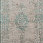 Vloerkleed vintage medaillon grijs groen stoer Louis de Poortere 8259