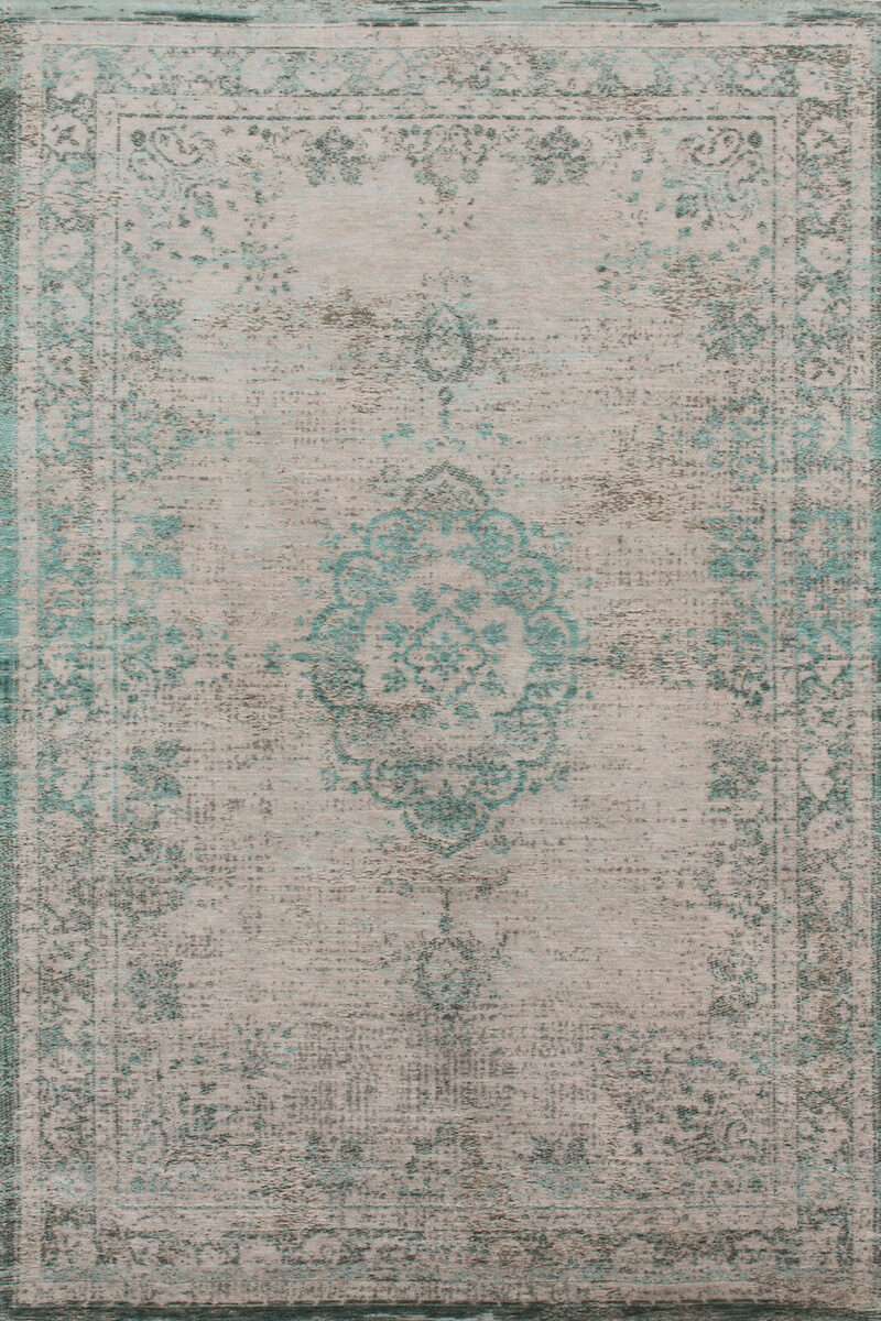 Vloerkleed vintage medaillon grijs groen stoer Louis de Poortere 8259 Vloerkleed vintage medaillon grijs groen stoer Louis de Poortere 8259