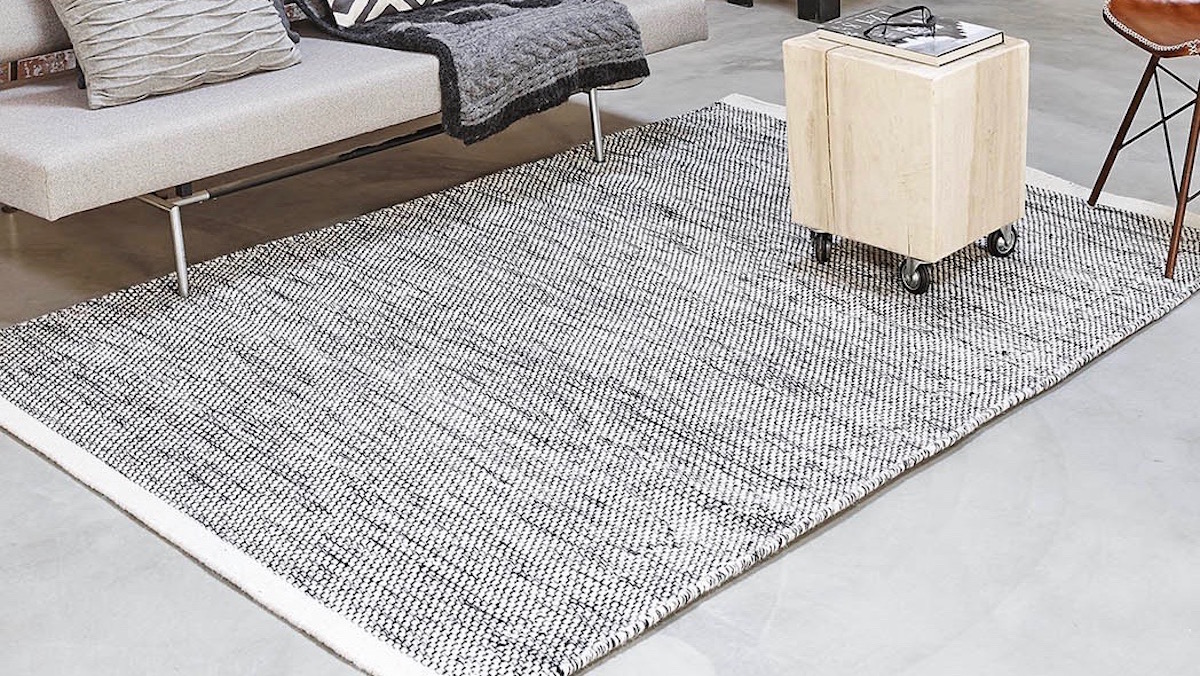 Tapijt wol teppe zwart en wit Tapijt wol teppe zwart en wit
