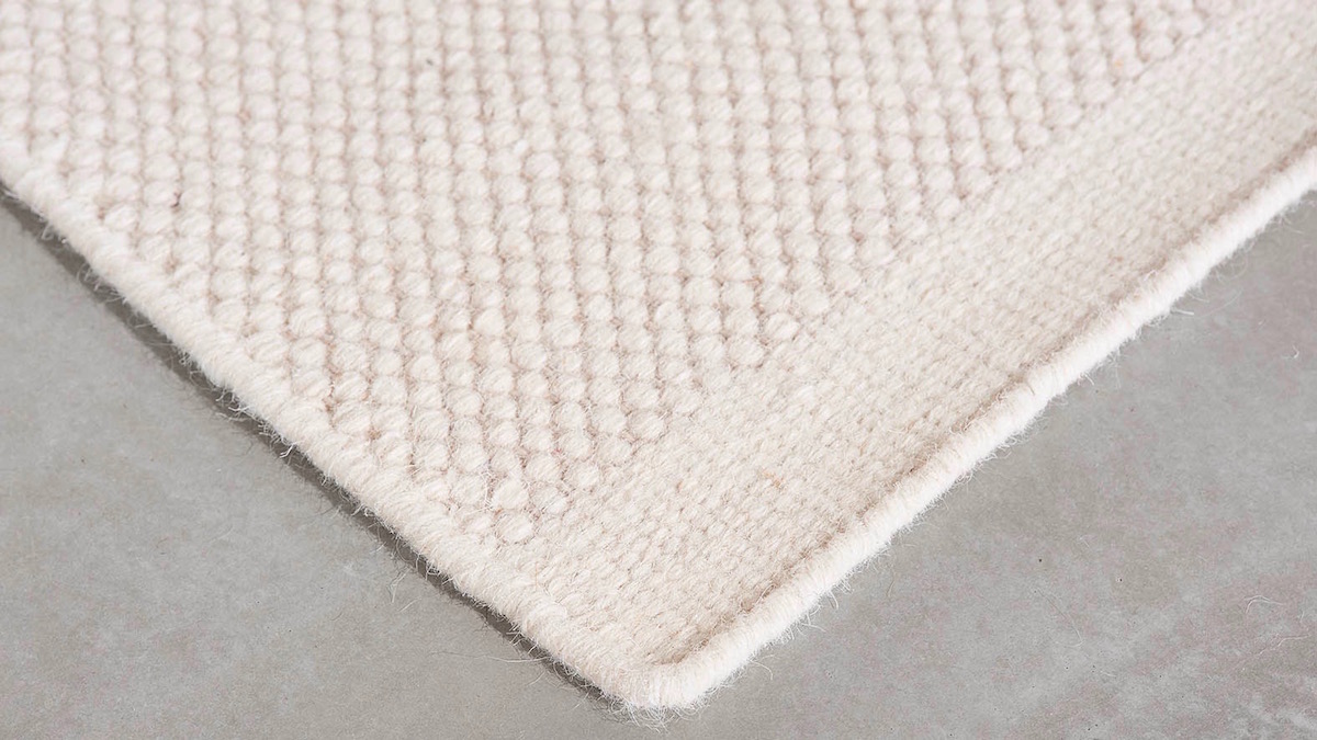 Vloerkleed wol teppe wit detail Vloerkleed wol teppe wit detail