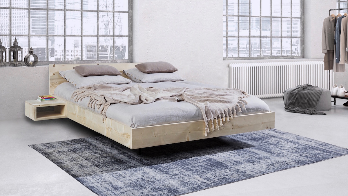 Zwevend houten bed Zwevend houten bed