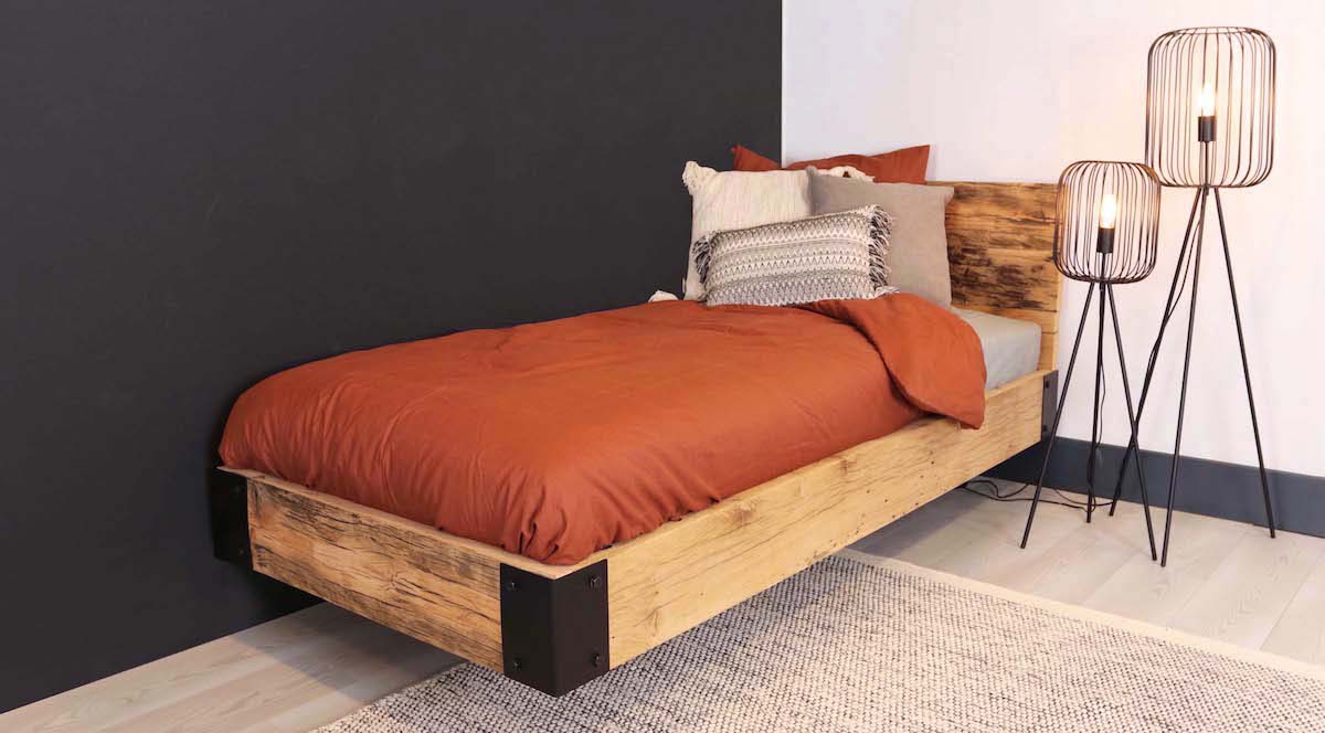 tweepersoonsbed oud eiken zwevend stoer tweepersoonsbed oud eiken zwevend stoer