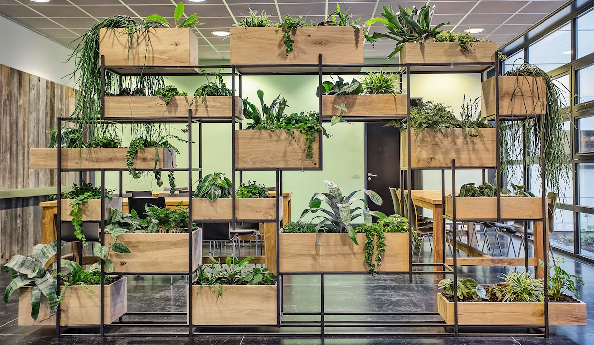 Roomdivider scheidingswand met planten kantoor Roomdivider scheidingswand met planten kantoor