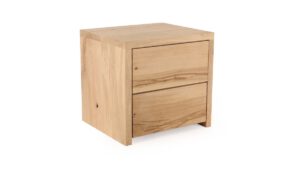 eiken nachtkastje met 2 laden