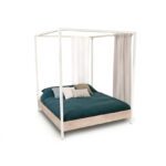 productfoto massief eikenhouten hemelbed smits met wit staal van gussta