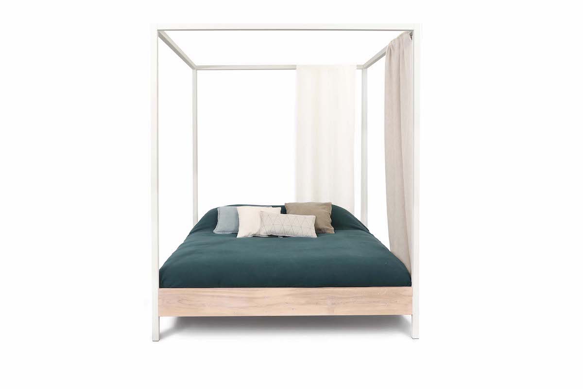 Hemelbed massief hout bed white wash Hemelbed massief hout bed white wash