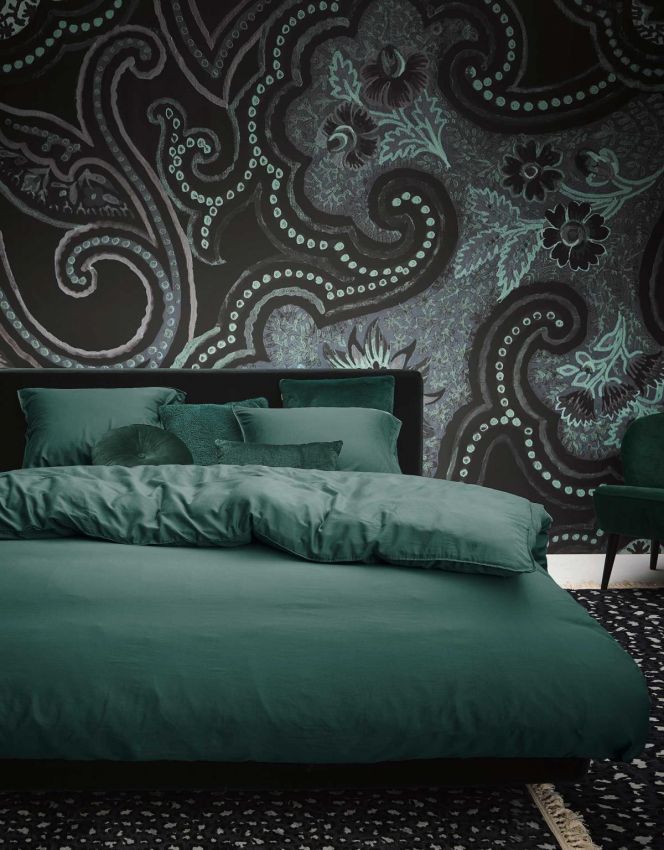 Sfeerfoto van het dekbedovertrek minte duvet cover green Sfeerfoto van het dekbedovertrek minte duvet cover green