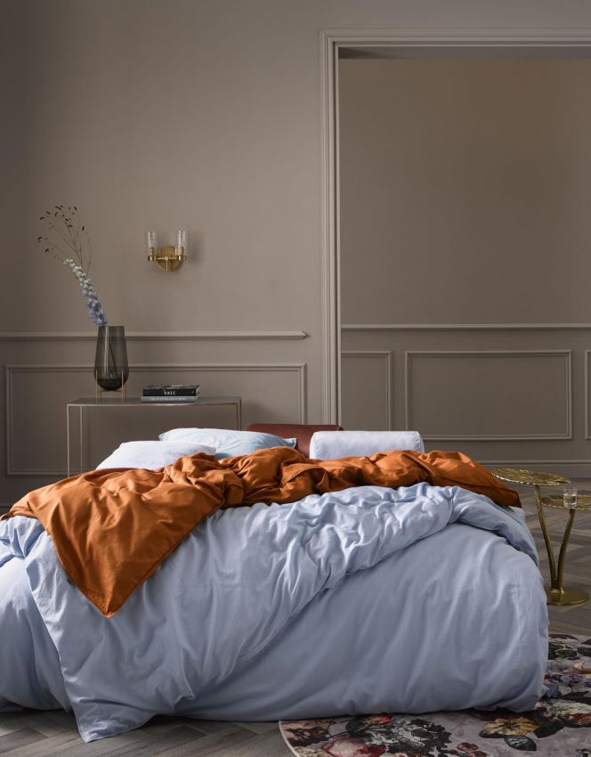 Sfeerfoto van het dekbedovertrek minte duvet cover iceblue Sfeerfoto van het dekbedovertrek minte duvet cover iceblue