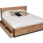 Massief Eiken Bedblok met Opberglades
