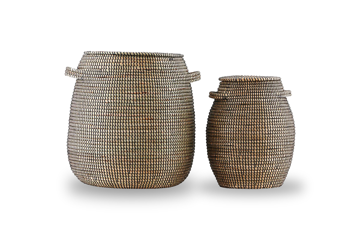 Productfoto van de zeegras opbergmandjes Productfoto van de zeegras opbergmandjes