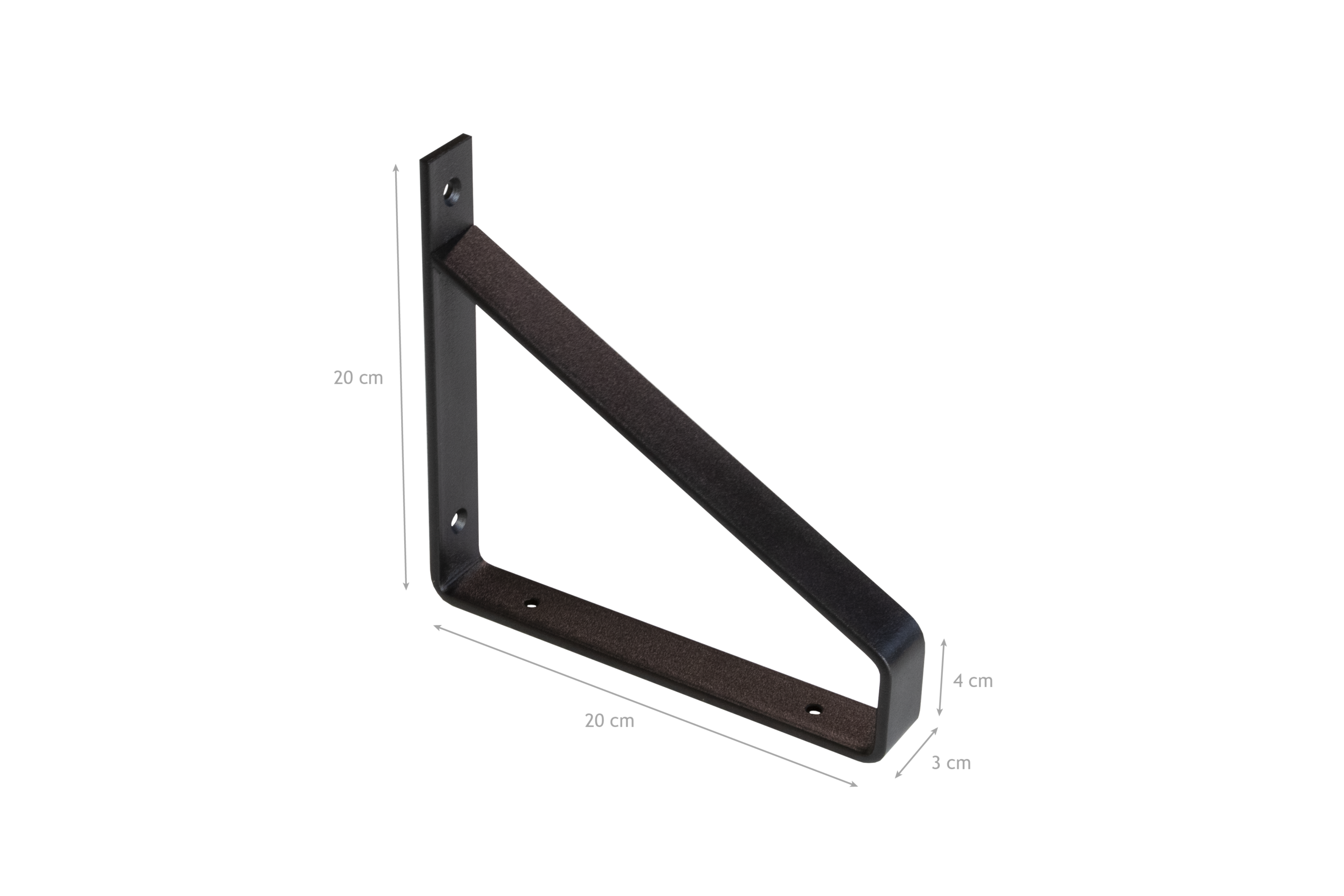 Productfoto met afmetingen stalen plankdrager (B-Profiel) Productfoto met afmetingen stalen plankdrager (B-Profiel)