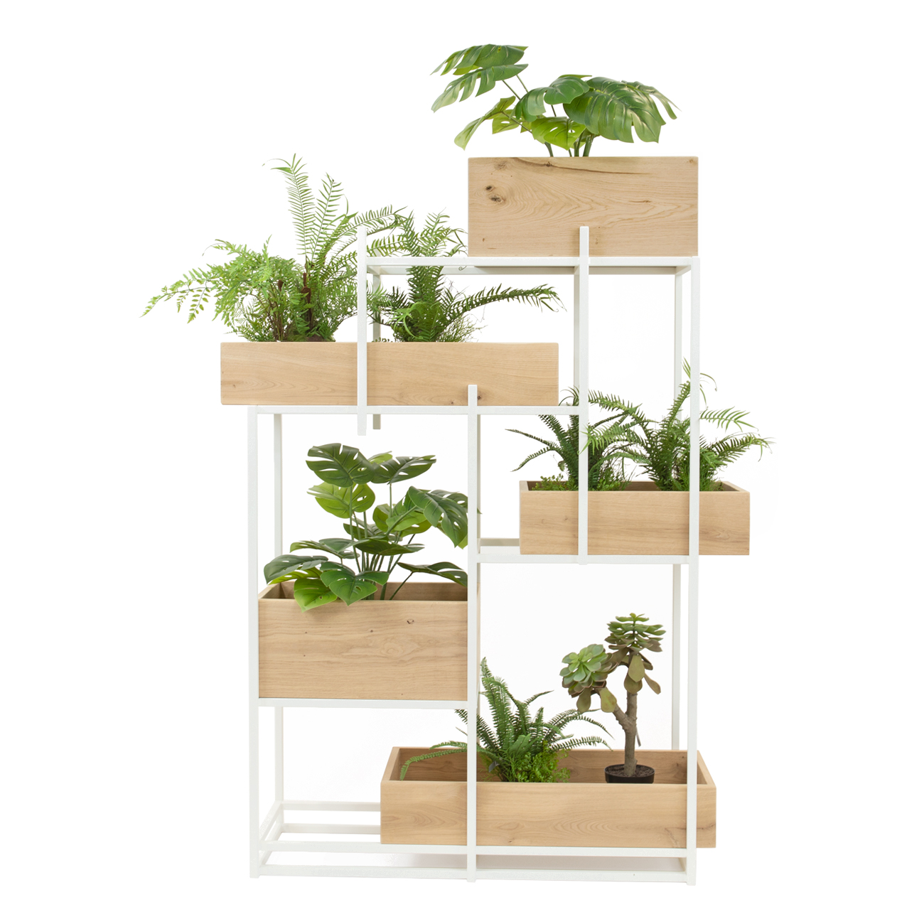 Roomdivider woonkamer met planten 2