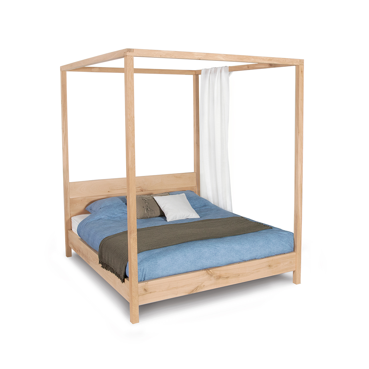 Productafbeelding massief eikenhouten hemelbed Productafbeelding massief eikenhouten hemelbed