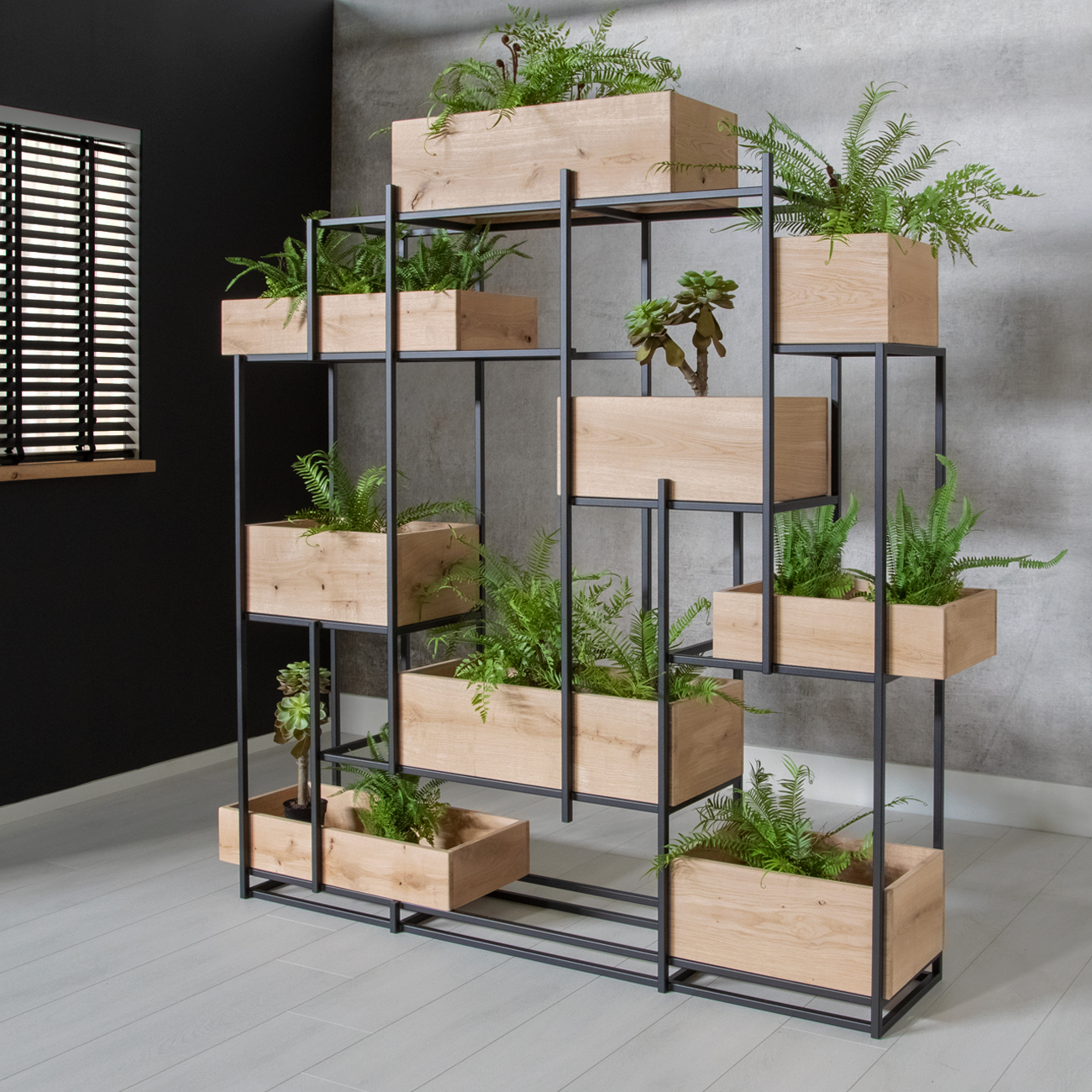 Roomdivider met kunstplanten groen