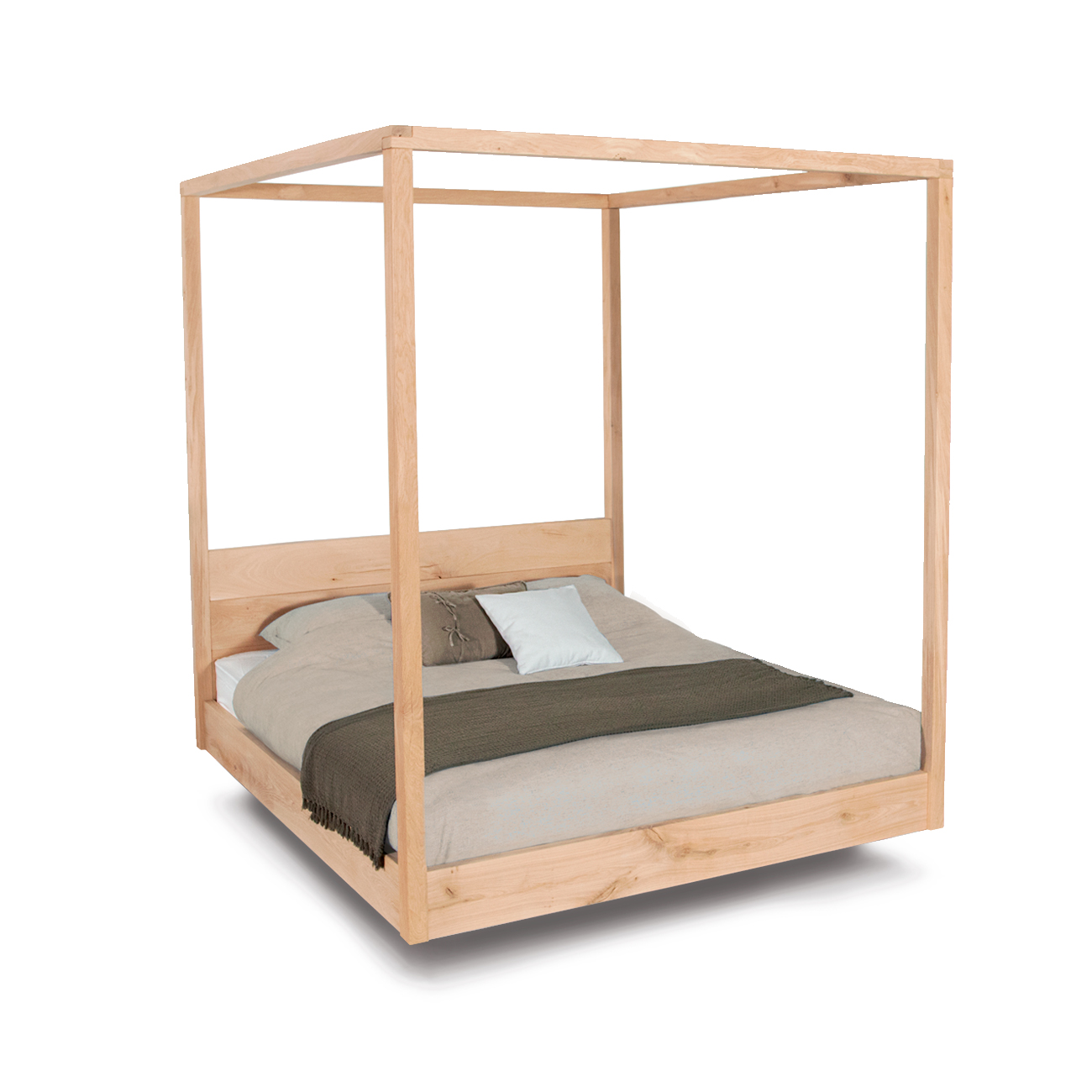 Zwevend hemelbed massief eikenhout