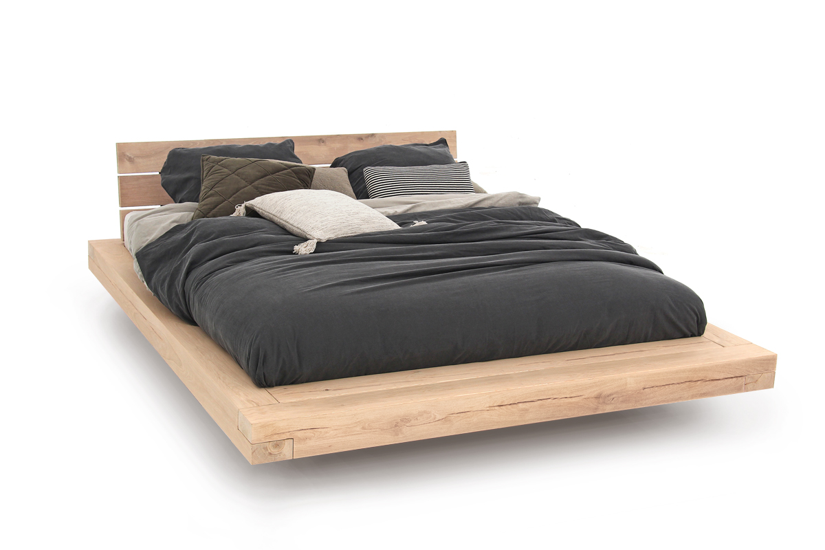Eiken balkenbed met bankje