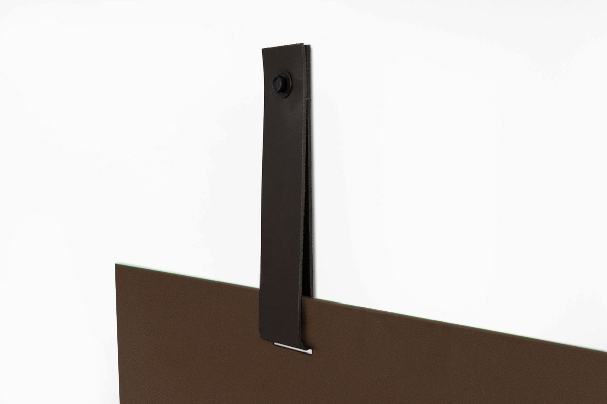 Magneetbord anodic brown leren band