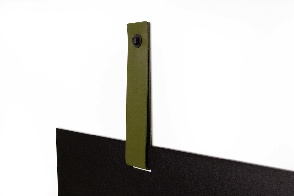 Magneetbord groen leren band