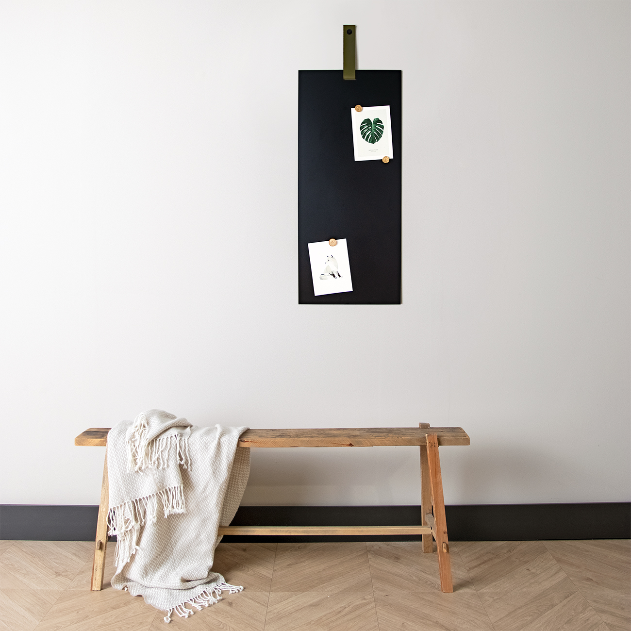 magneetbord zwart met groen label